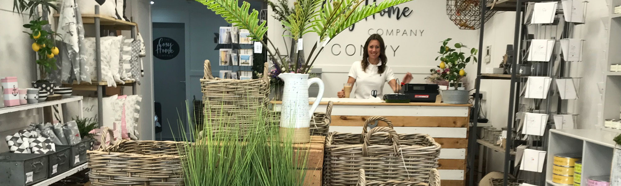 Interior of The Cosy Home Company shop in Conwy